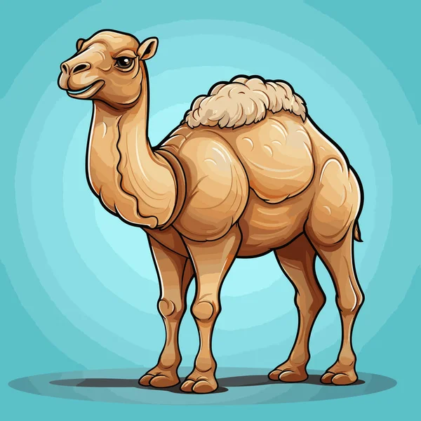 Ilustración Cómica Dibujada Mano Camello Camello Lindo Vector Doodle Estilo — Archivo Imágenes Vectoriales