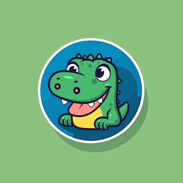Крокодил Нарисовал Комическую Иллюстрацию Крокодил Симпатичная Векторная Картинка Стиле Мультфильма — стоковый вектор