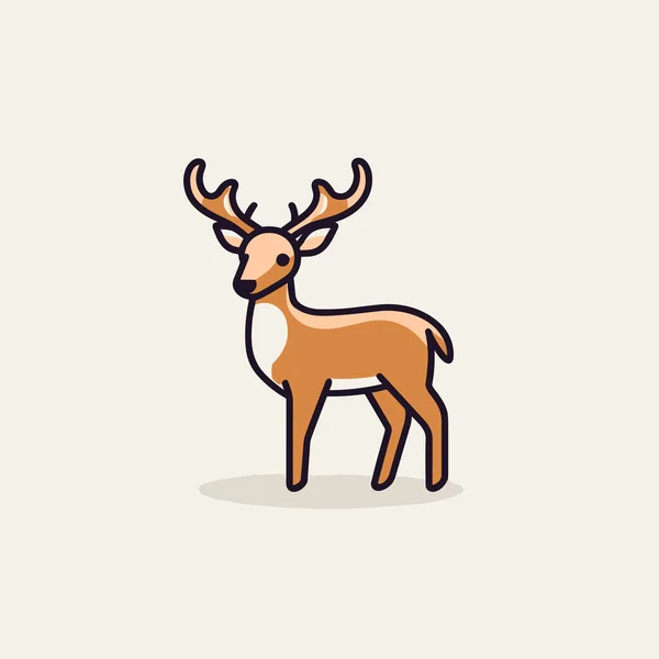 Deer Hand Drawn Comic Illustration Deer Cute Vector Doodle Style — Stock Vector
