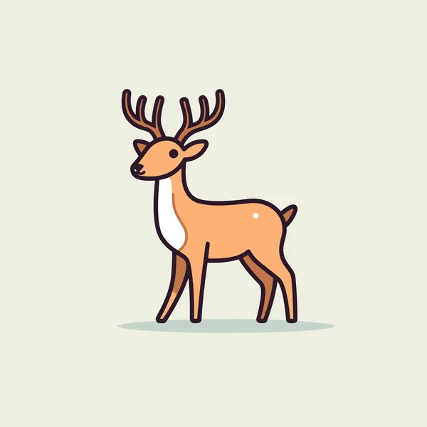 Deer Hand Drawn Comic Illustration Deer Cute Vector Doodle Style — Stock Vector