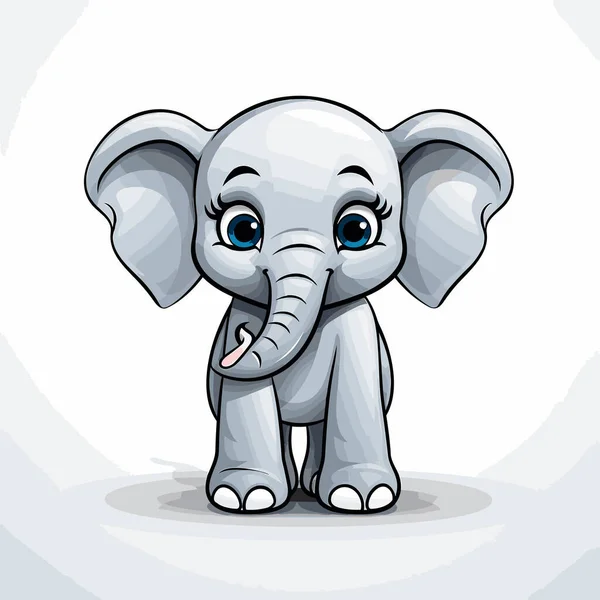 Elefante Desenhado Mão Ilustração Quadrinhos Elefante Bonito Vetor Doodle Estilo —  Vetores de Stock