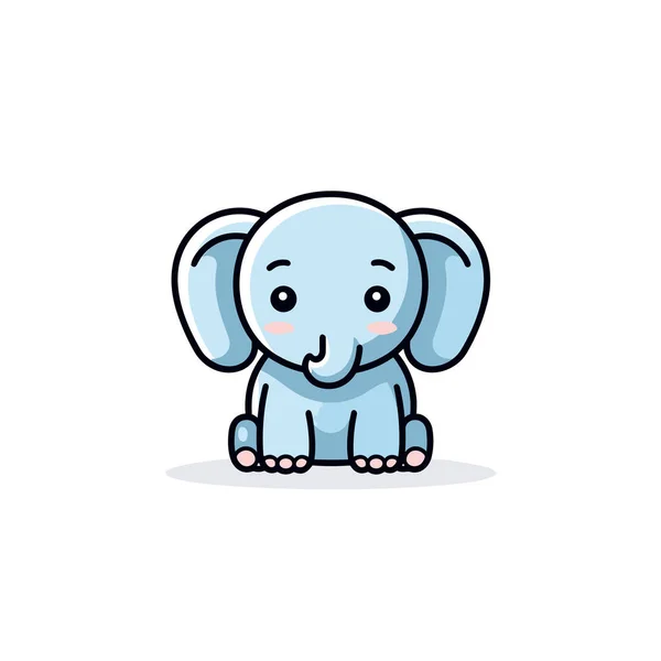 Elefante Desenhado Mão Ilustração Quadrinhos Elefante Bonito Vetor Doodle Estilo —  Vetores de Stock