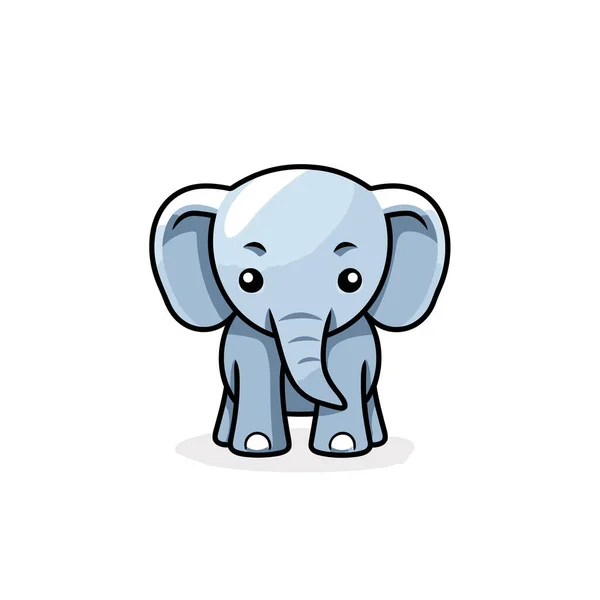Elefante Dibujado Mano Ilustración Cómica Elefante Lindo Vector Doodle Estilo — Vector de stock