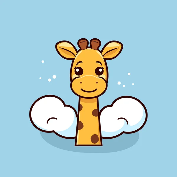 Giraffhandritad Serietidning Giraff Här Söt Vektor Klotter Stil Tecknad Illustration — Stock vektor