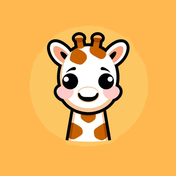 Giraffe Hand Drawn Comic Illustration Giraffe Cute Vector Doodle Style — Stock Vector
