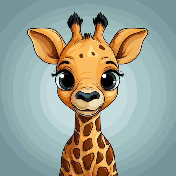 Zürafa Elle Çizilmiş Komik Bir Çizim Zürafa Şirin Vektör Karalama — Stok Vektör