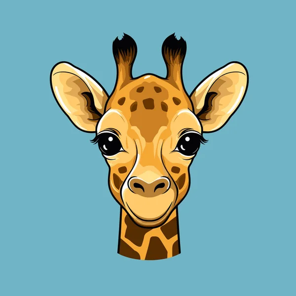 Giraffe Handgezeichnete Comic Illustration Giraffe Nette Vektor Doodle Stil Cartoon — Stockvektor