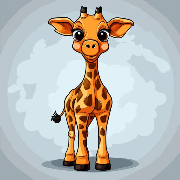 Ilustracja Komiksu Żyrafą Żyrafa Cute Wektor Doodle Styl Kreskówki Ilustracja — Wektor stockowy
