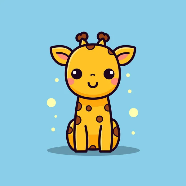 Giraffhandritad Serietidning Giraff Här Söt Vektor Klotter Stil Tecknad Illustration — Stock vektor