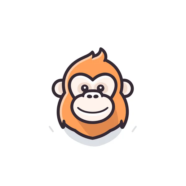 Gorilla Hand Drawn Comic Illustration Gorilla Cute Vector Doodle Style — Stock Vector