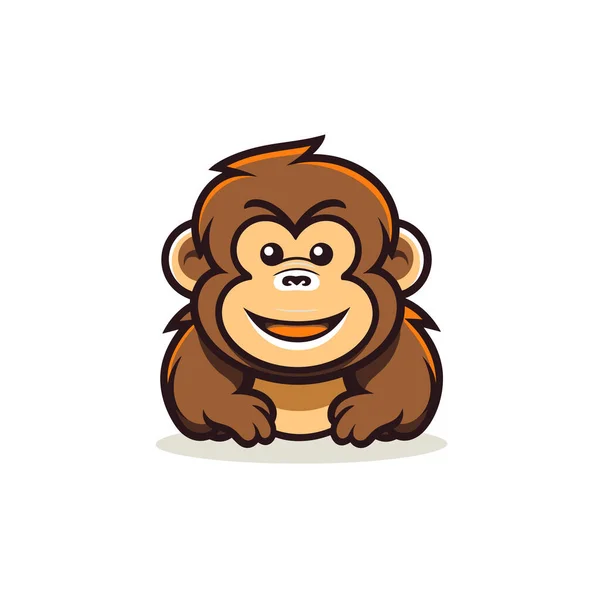 Gorila Desenhado Mão Ilustração Quadrinhos Gorila Bonito Vetor Doodle Estilo — Vetor de Stock