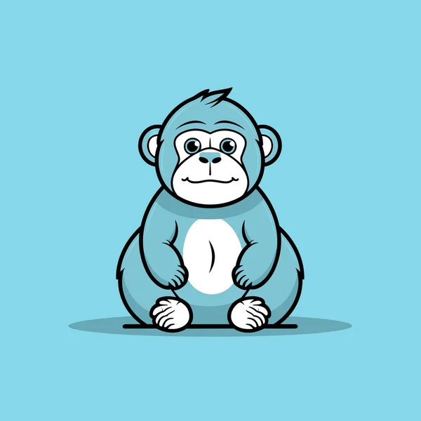 Gorilla Hand Drawn Comic Illustration Gorilla Cute Vector Doodle Style — Stock Vector