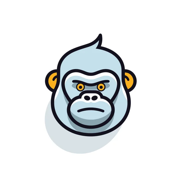 Illustration Dessinée Main Par Gorilla Gorille Illustration Vectorielle Mignonne Dessin — Image vectorielle