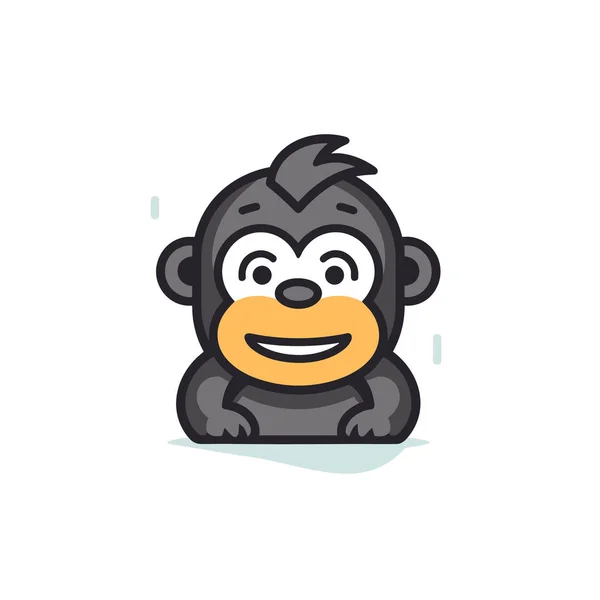 Gorila Desenhado Mão Ilustração Quadrinhos Gorila Bonito Vetor Doodle Estilo — Vetor de Stock