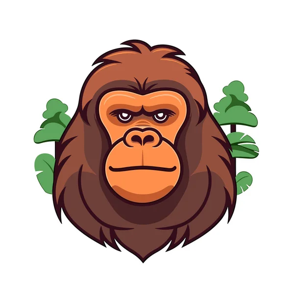 Gambar Tangan Gorilla Komik Ilustrasi Gorilla Ilustrasi Kartun Bergaya Doodle - Stok Vektor
