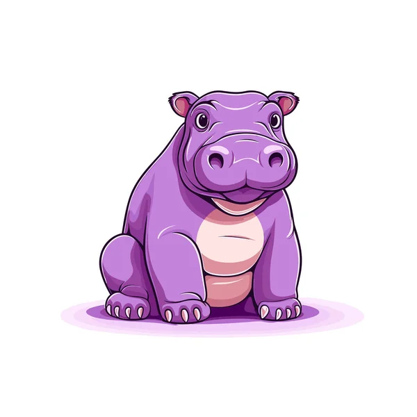 Hippo Ilustração Cômica Desenhada Mão Hipopótamo Bonito Vetor Doodle Estilo —  Vetores de Stock