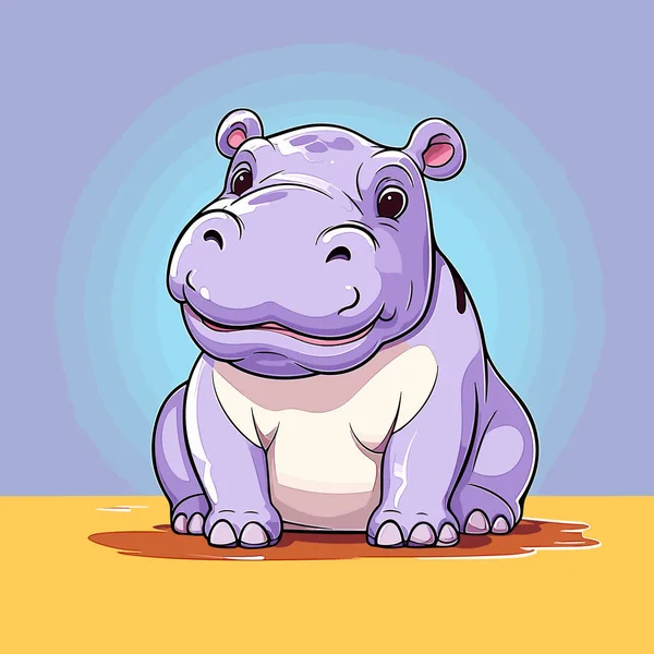 Hippo Ilustração Cômica Desenhada Mão Hipopótamo Bonito Vetor Doodle Estilo —  Vetores de Stock