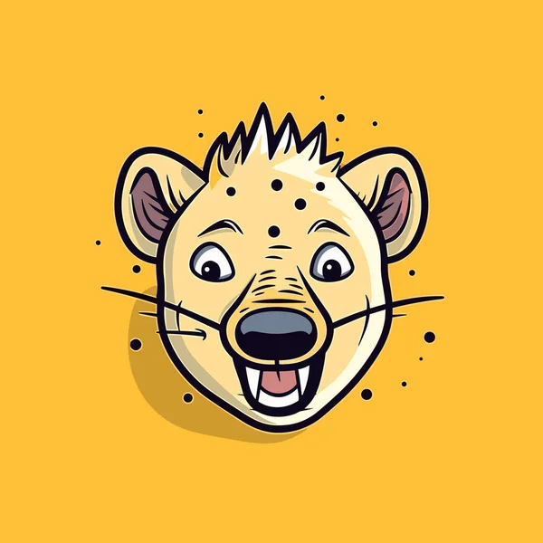 Hyena Hand Drawn Comic Illustration Hyena Cute Vector Doodle Style — Stock Vector