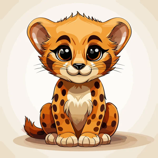 Ilustração Cômica Desenhada Mão Cheetah Cheetah Bonito Vetor Doodle Estilo — Vetor de Stock