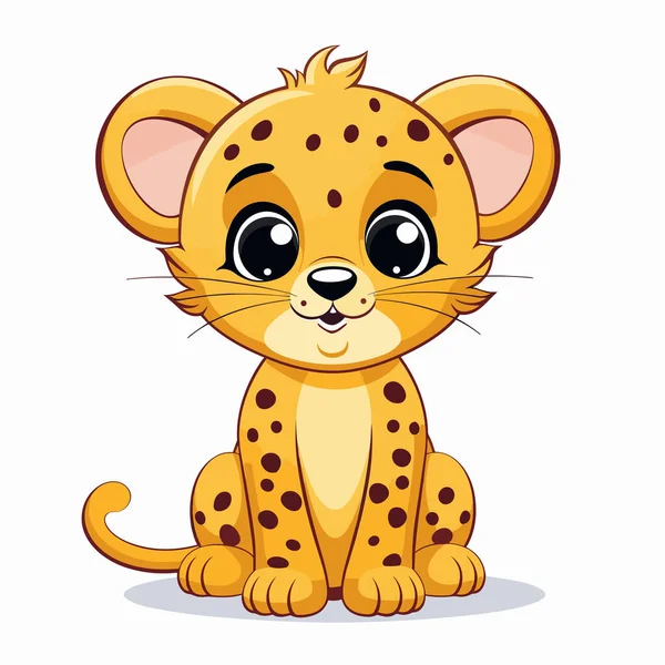 Gepardí Ručně Kreslený Komiks Gepard Roztomilý Vektor Kreslený Styl Kreslené — Stockový vektor
