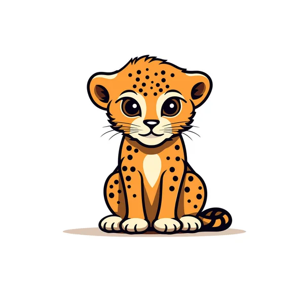 Ilustração Cômica Desenhada Mão Cheetah Cheetah Bonito Vetor Doodle Estilo — Vetor de Stock