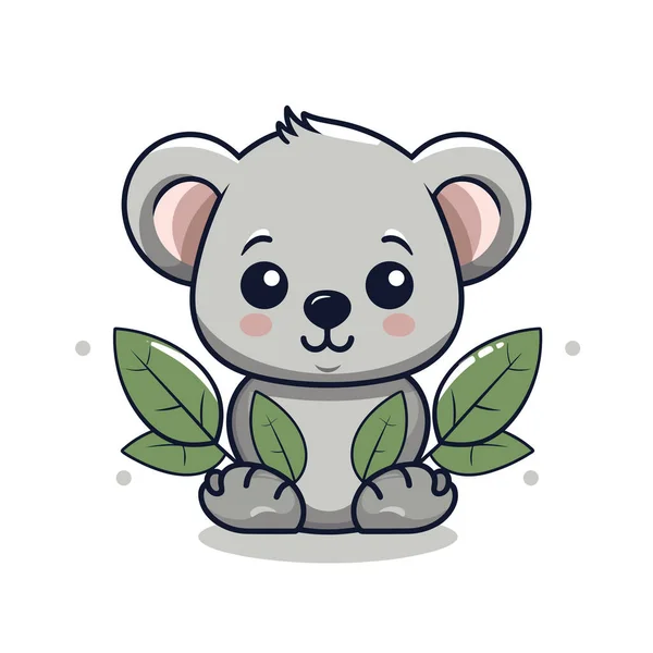 Illustrazione Fumetti Koala Disegnata Mano Koala Carino Stile Vettoriale Doodle — Vettoriale Stock