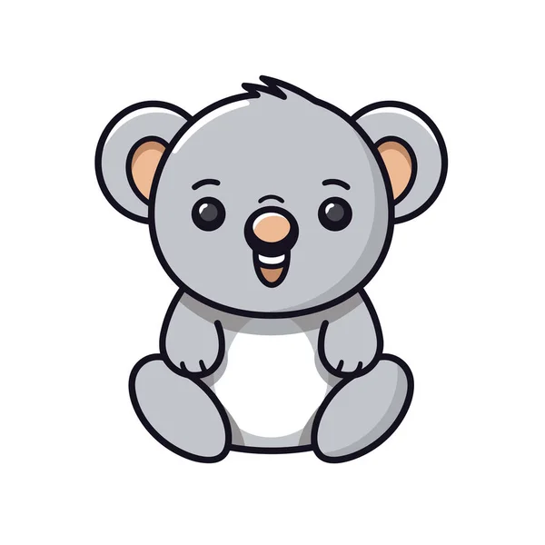 Koala Hand Drawn Comic Illustration Koala Cute Vector Doodle Style — Stock Vector