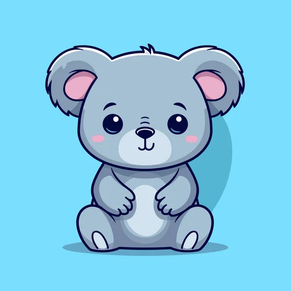 Koala Dibujado Mano Ilustración Cómica Koala Lindo Vector Doodle Estilo — Vector de stock