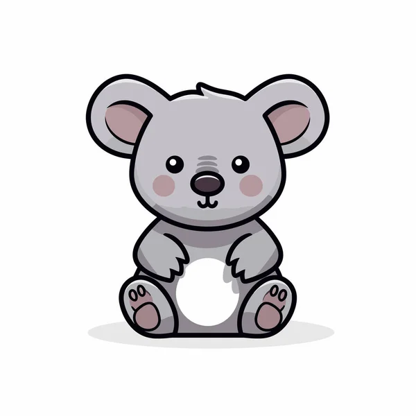 Illustrazione Fumetti Koala Disegnata Mano Koala Carino Stile Vettoriale Doodle — Vettoriale Stock
