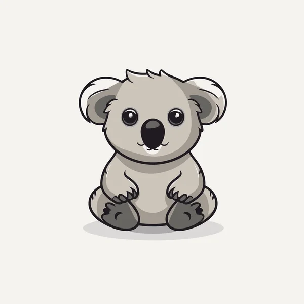 Koala Dibujado Mano Ilustración Cómica Koala Lindo Vector Doodle Estilo — Vector de stock