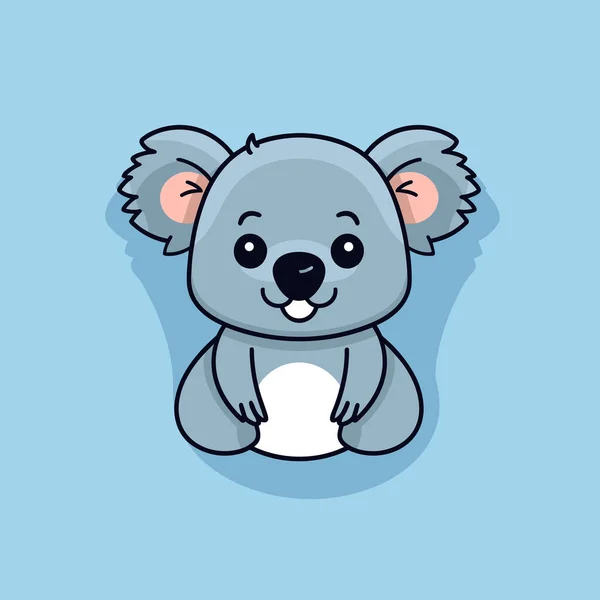 Koala Desenhado Mão Ilustração Quadrinhos Koala Bonito Vetor Doodle Estilo — Vetor de Stock