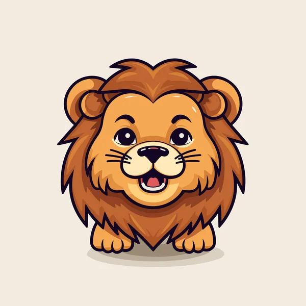 Lion Hand Drawn Comic Illustration Lion Cute Vector Doodle Style — Stock Vector