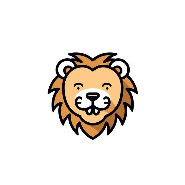 Χειροποίητη Κωμική Απεικόνιση Λιονταριού Λιοντάρι Χαριτωμένο Διάνυσμα Doodle Εικονογράφηση Κινουμένων — Διανυσματικό Αρχείο