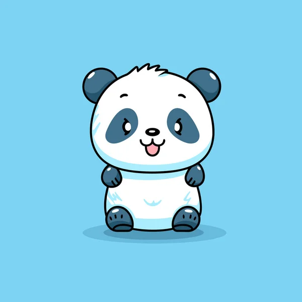 Panda Ilustração Cômica Desenhada Mão Panda Bonito Vetor Doodle Estilo — Vetor de Stock
