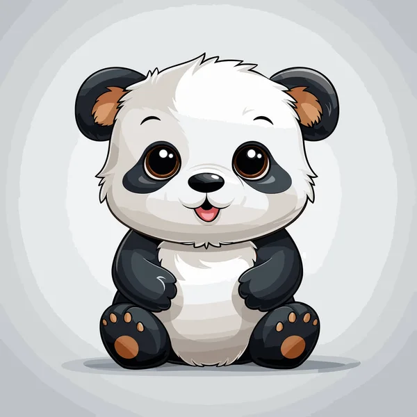 Panda Handritad Serietidning Panda Söt Vektor Klotter Stil Tecknad Illustration — Stock vektor