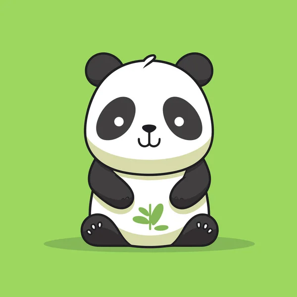 Ilustracja Komiksu Pandy Panda Cute Wektor Doodle Styl Kreskówki Ilustracja — Wektor stockowy