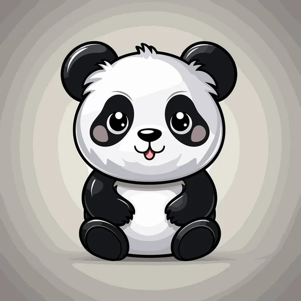 Panda Handritad Serietidning Panda Söt Vektor Klotter Stil Tecknad Illustration — Stock vektor