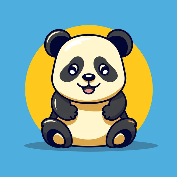 Ilustracja Komiksu Pandy Panda Cute Wektor Doodle Styl Kreskówki Ilustracja — Wektor stockowy