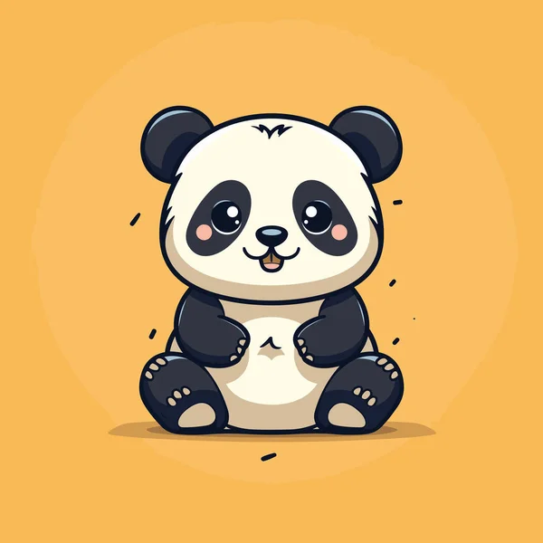 Panda Çizimi Çizgi Roman Çizimi Panda Şirin Vektör Karalama Tarzı — Stok Vektör