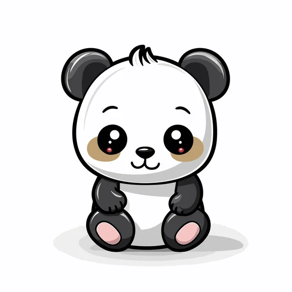 Panda Dibujado Mano Ilustración Cómica Panda Lindo Vector Doodle Estilo — Archivo Imágenes Vectoriales