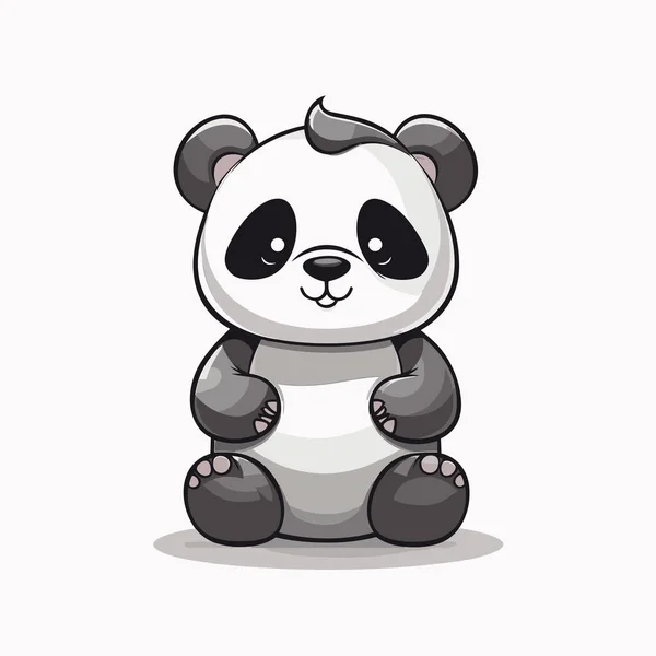 熊猫手绘漫画 可爱的矢量涂鸦风格卡通画 — 图库矢量图片