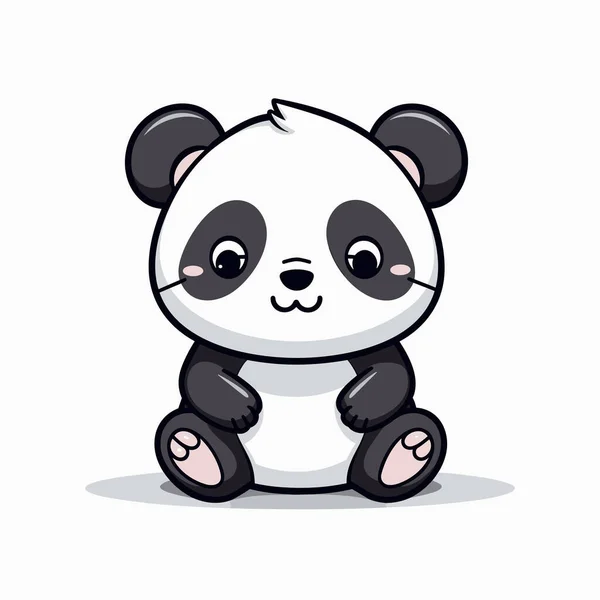 Panda Ilustração Cômica Desenhada Mão Panda Bonito Vetor Doodle Estilo — Vetor de Stock