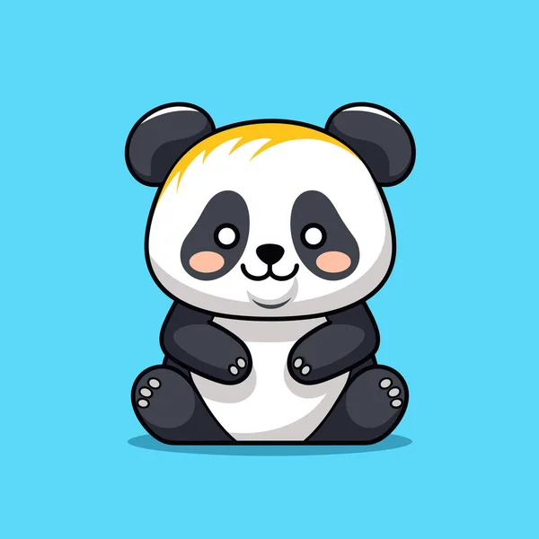 Panda Ručně Kreslený Komiks Pando Roztomilý Vektor Kreslený Styl Kreslené — Stockový vektor