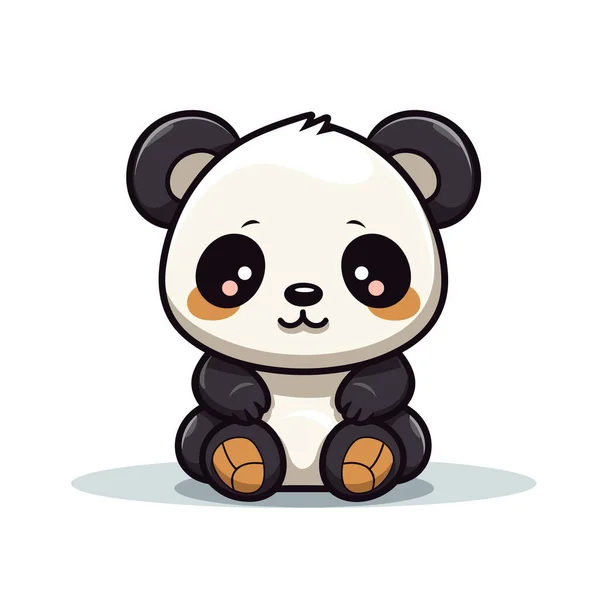 Illustrazione Fumetti Disegnata Mano Panda Panda Carino Stile Vettoriale Doodle — Vettoriale Stock