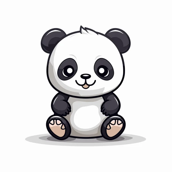 Panda Handritad Serietidning Panda Söt Vektor Klotter Stil Tecknad Illustration — Stock vektor