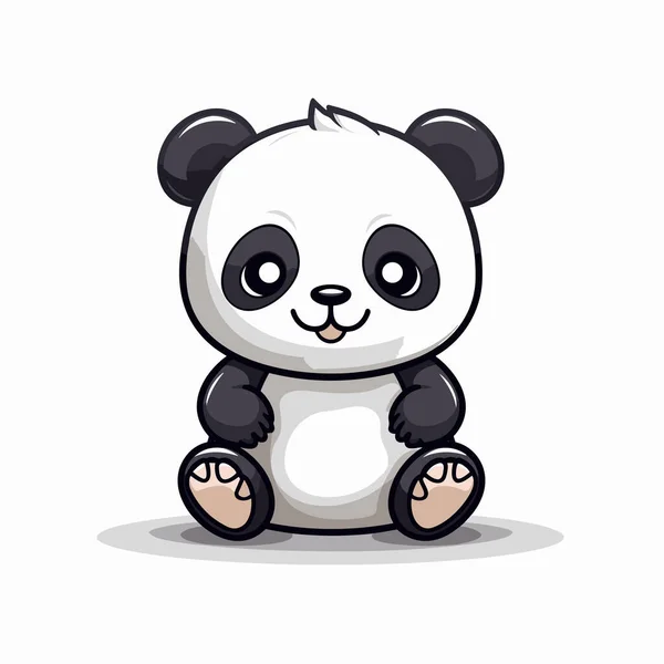 Ilustracja Komiksu Pandy Panda Cute Wektor Doodle Styl Kreskówki Ilustracja — Wektor stockowy