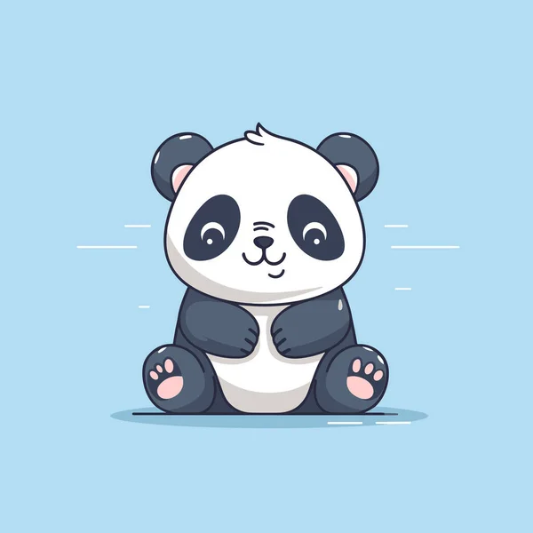 Illustration Dessinée Main Par Panda Panda Illustration Vectorielle Mignonne Dessin — Image vectorielle