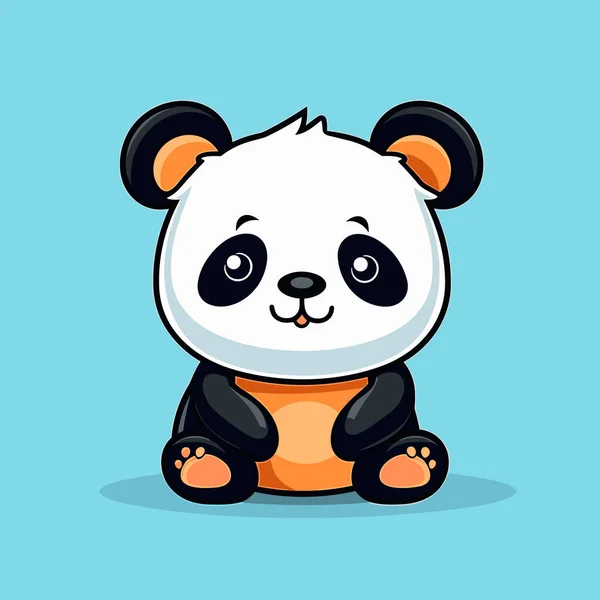 Panda Hand Drawn Comic Illustration Panda Cute Vector Doodle Style — Stock Vector