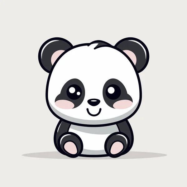 Panda Ručně Kreslený Komiks Pando Roztomilý Vektor Kreslený Styl Kreslené — Stockový vektor