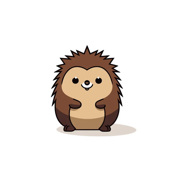 Porcupine Hand Drawn Comic Illustration Porcupine Cute Vector Doodle Style — Stock Vector
